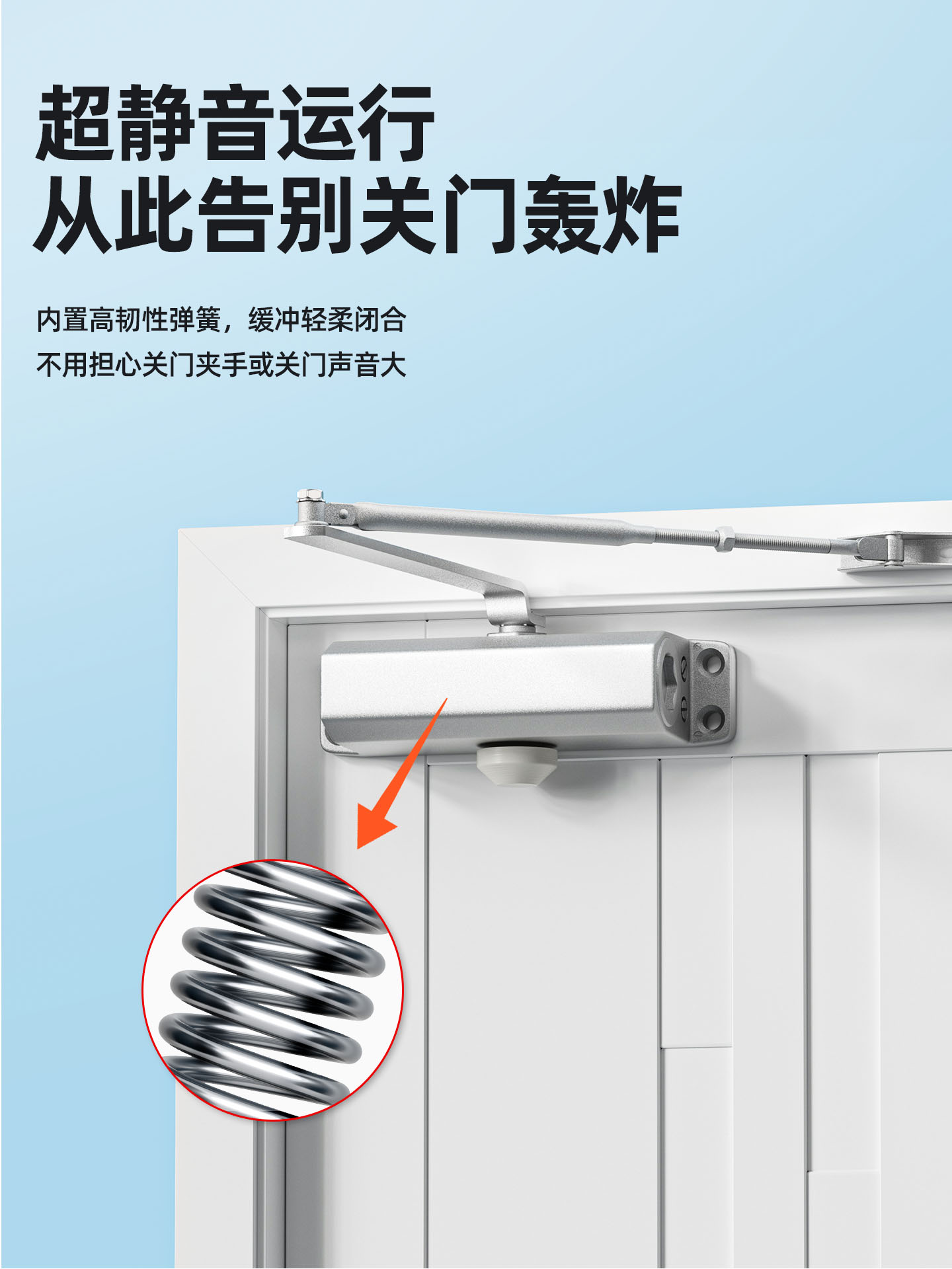 闭门器推拉门液压缓冲消防火门阻尼器防盗自动关门闭合器定位装置