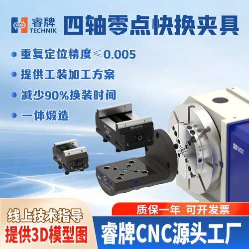 睿牌CNC快换四轴零点快换夹具