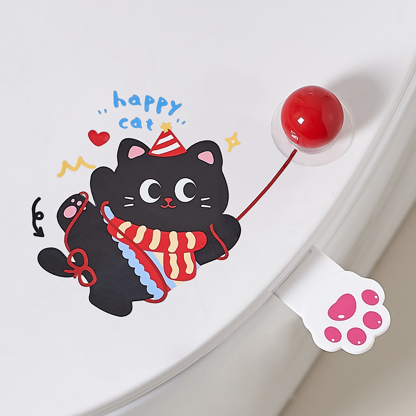 卫生间马桶提盖器猫咪坐便盖掀开器厕所创意不脏手揭翻盖提手神器