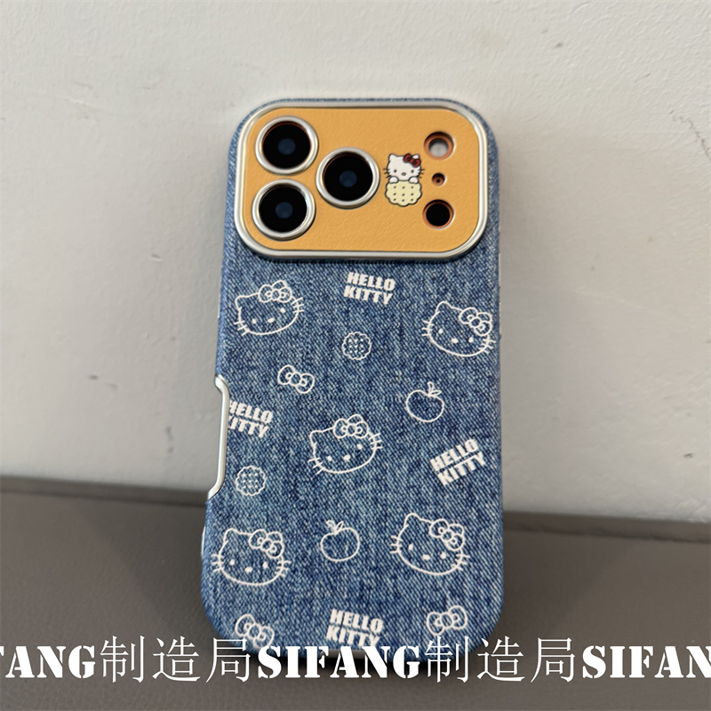 牛仔满屏小卡通大视窗适用iPhone17ProMax手机壳16/15/14Promax套个性14/16Pm壳