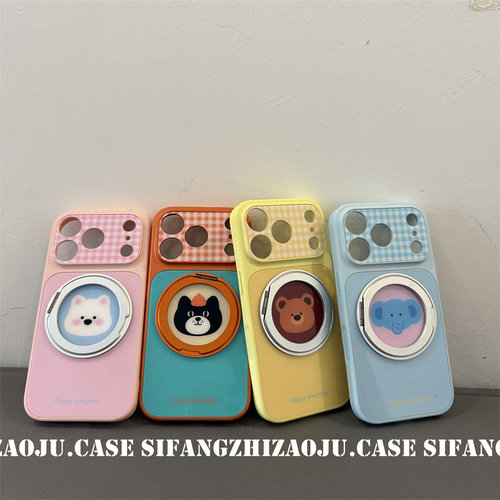 彩色小熊支点小熊创意适用iPhone17proMax手机壳16/16Pro套16Pm壳百搭个性趣味