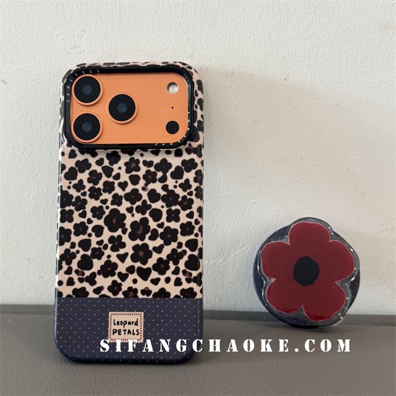 复古豹纹花朵创意磁吸支架适用iPhone17Promax手机壳15/14/16Pro套16PM壳简约,3C数码配件,手机保护套/壳,淘宝优惠券,粉丝福利购,淘宝优惠卷
