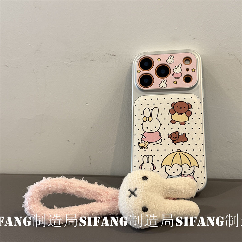 卡通波点贴皮小兔子手绳适用iPhone17ProMax手机壳15Pro套16/15/14/16Pm壳个性,3C数码配件,手机保护套/壳,淘宝优惠券,粉丝福利购,淘宝优惠卷