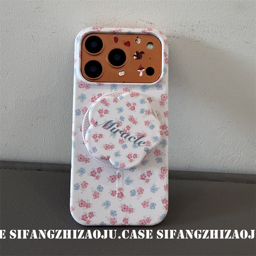 复古花朵少女心菲林壳磁吸适用iPhone17ProMax手机壳16Pro/16PM套个性百搭17/17P壳