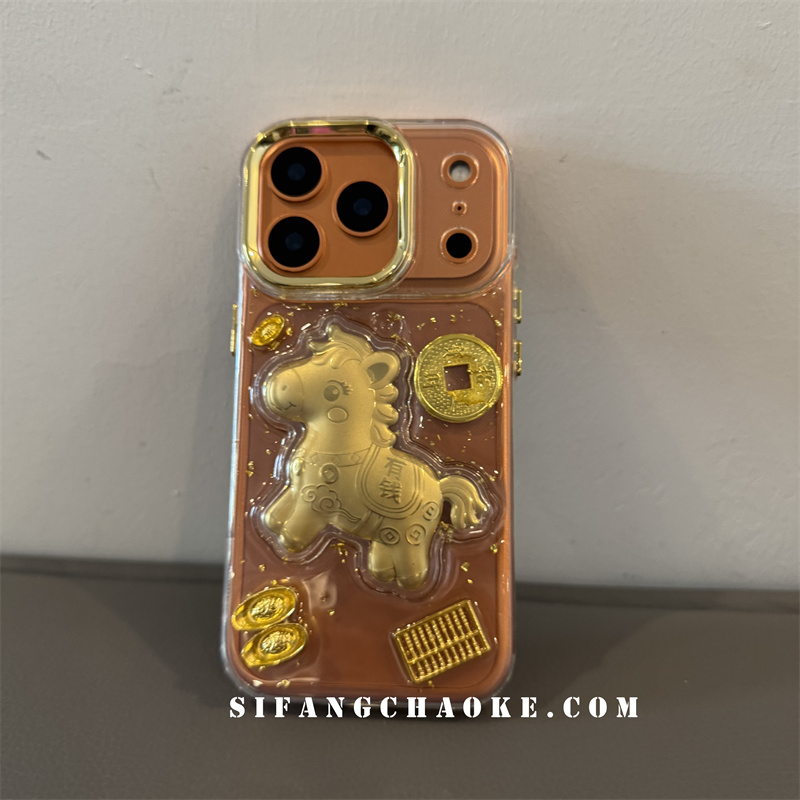 马闪金透色适用iPhone17ProMax手机壳15/14/16Pro套13/14Promax壳简约16PM