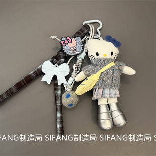 黄色小包斜挂包包尼龙毛衣车钥匙扣手机壳挂件书包挂饰气质少女心