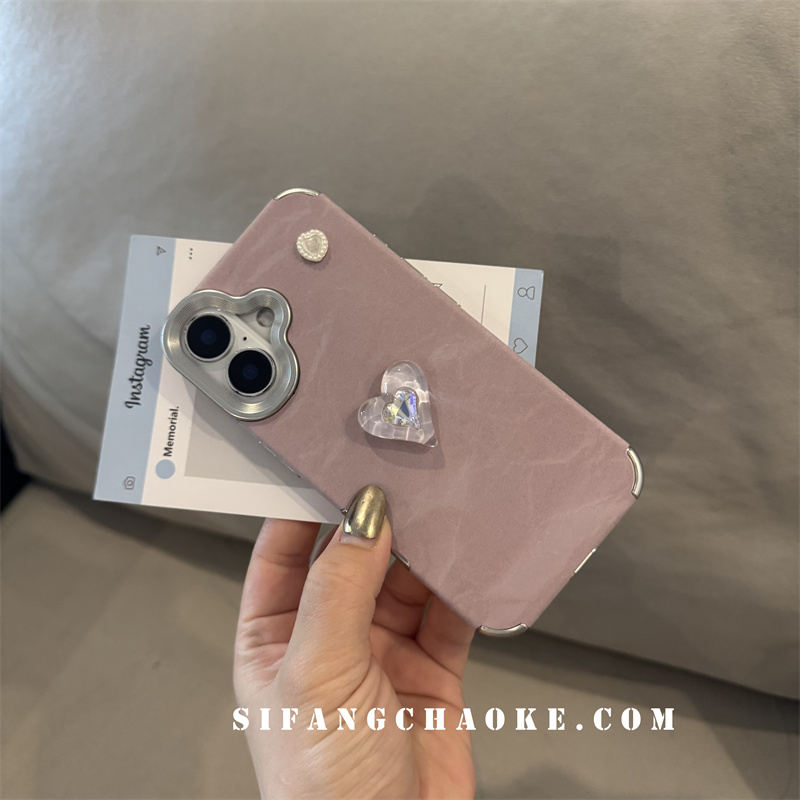 雪山纹爱心16手机壳适用iPhone15promax保护套14promax防摔13/15/14Pm