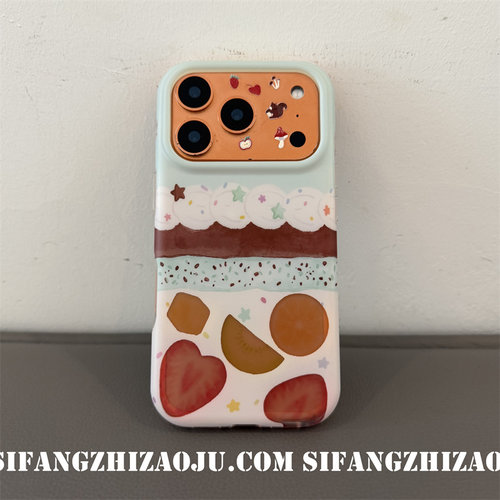 草莓小众风拼色夏季新款适用iPhone17proMax手机壳16/16pro套16PM壳17/17P