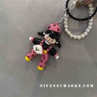 劈叉多美卡通自制原创书包挂件U盘挂饰耳机套挂链包包挂绳