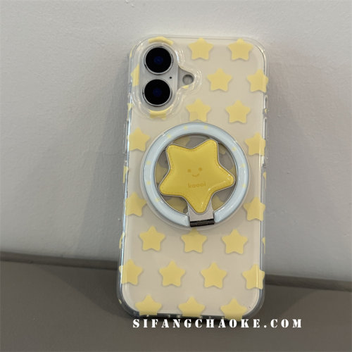 初秋五角星黄色立体磁吸支架适用适用iPhone16Promax手机壳15/14/13Pro套15/14Pm套