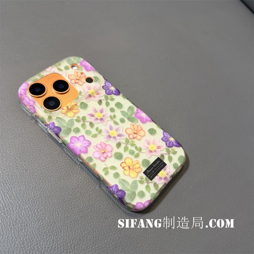 夏季小碎花紫色花朵适用iPhone17ProMax手机壳苹果16/17/16Pro壳百搭17P套