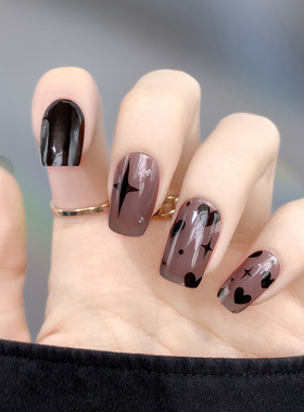 【UC09暗夜】半烤半固化指甲贴纸黑暗系少女UV凝胶美甲贴纸穿戴甲