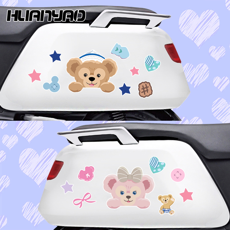 汽车星黛露达菲熊托尼猫小狐狸玲娜贝儿可爱遮挡盖划痕电动车贴纸