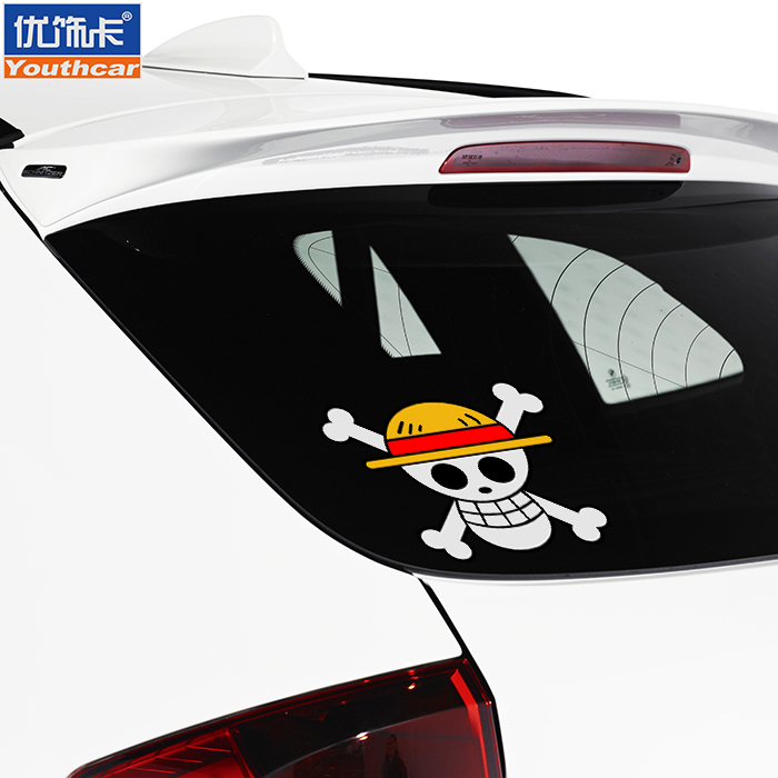 汽车海贼王路飞车贴遮盖挡划痕贴个性卡通创意可爱侧门车身贴贴纸