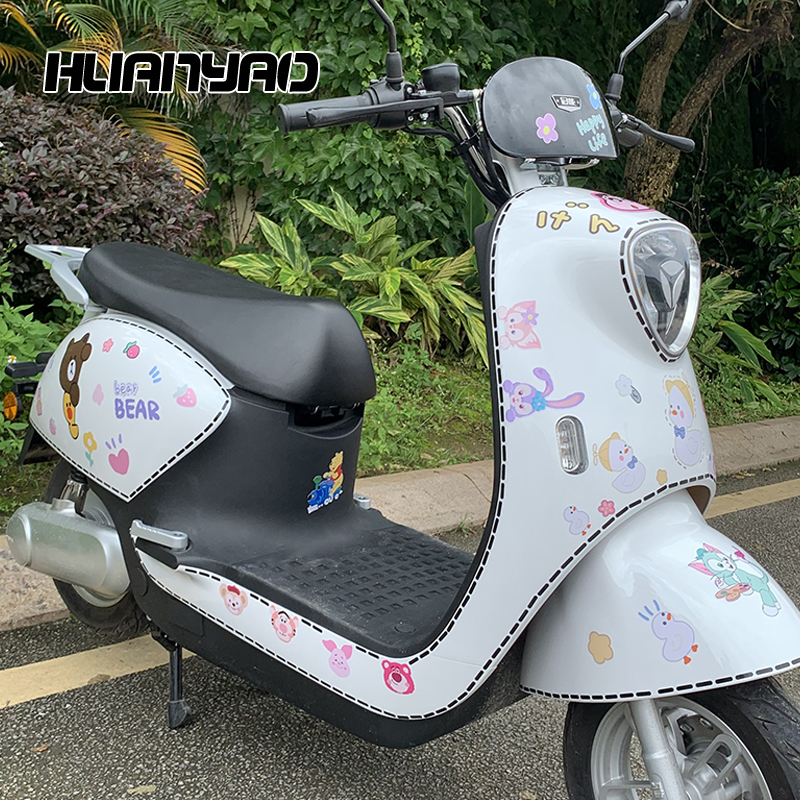 可爱创意划痕遮挡防水防晒台铃雅迪小牛九号爱玛电动电瓶车车贴纸
