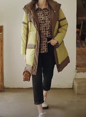 画梦家专柜正品白鸭绒中长款羽绒服S码胸围104加厚款福利秒杀