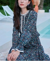 妙折扣芭依L新撤柜春夏款长款连衣裙碎花森女系小码S胸围92