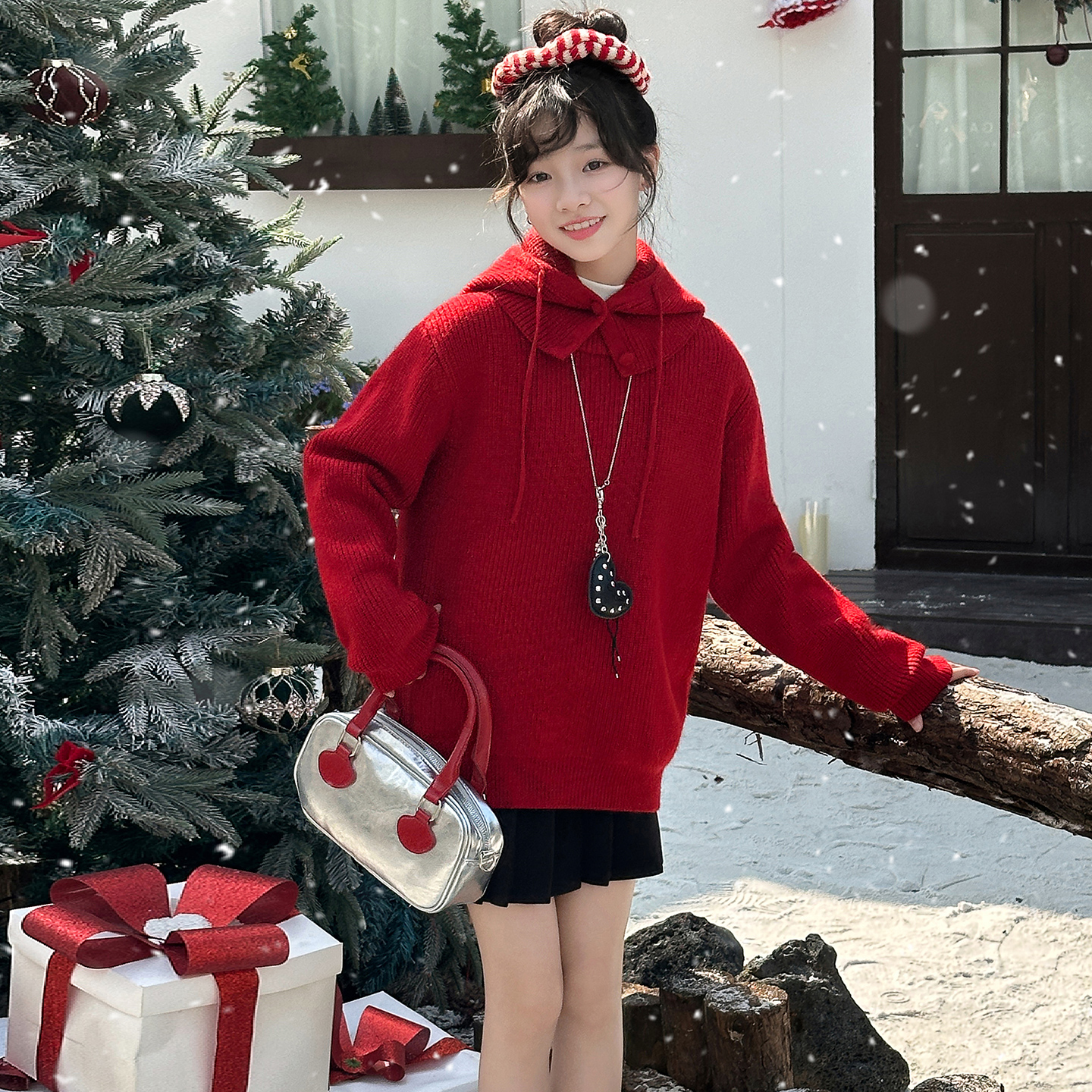 女童毛衣冬季加厚针织毛线衫上衣