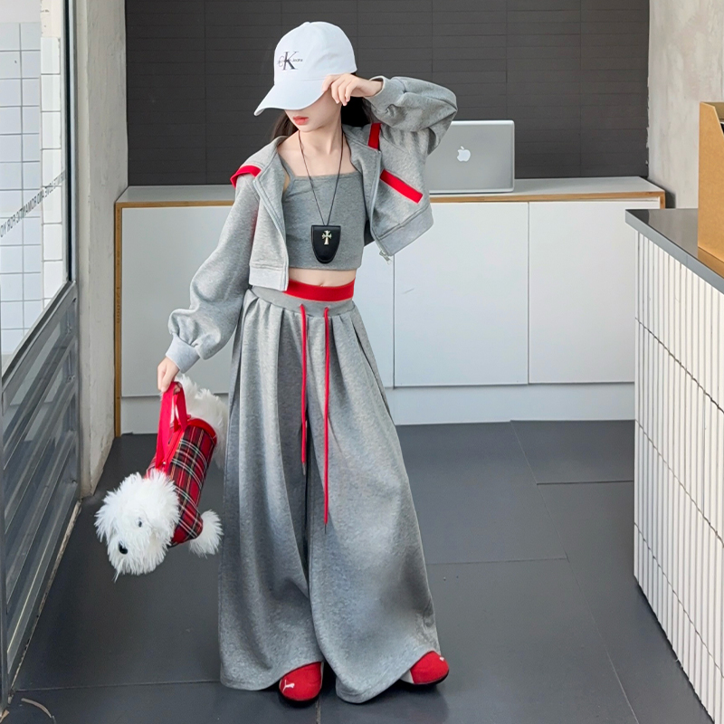 女童秋季套装洋气休闲运动衣服