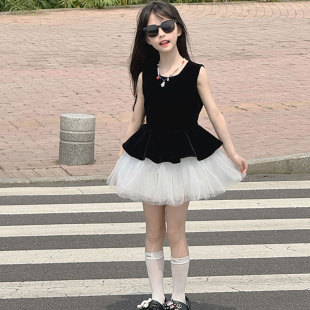 女童连衣裙小女孩绝美公主裙2025新款 儿童富家千金感裙子蓬蓬纱裙