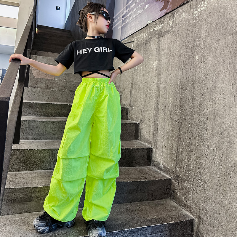 女童夏季裤子2025新款儿童夏装套装大童短袖T恤个性潮酷穿搭童装8
