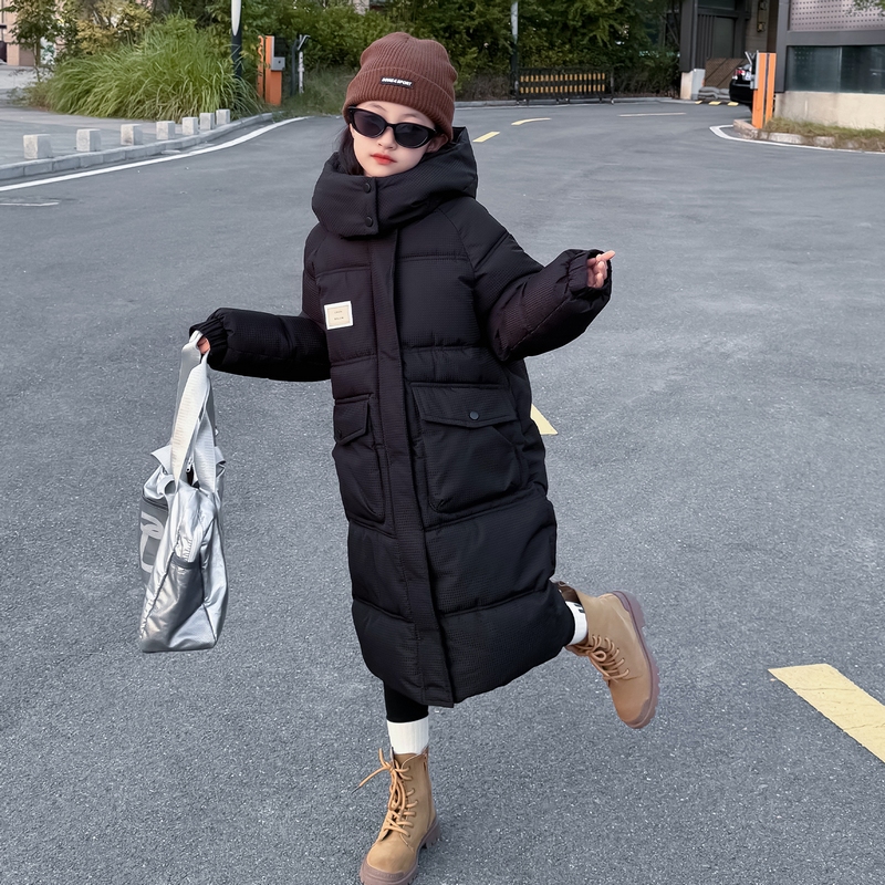 女童棉服冬季加厚长款羽绒棉外套