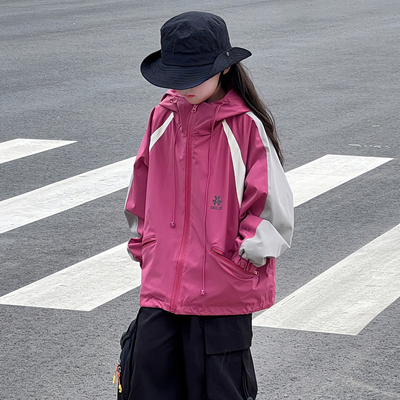 女童外套秋季冲锋衣洋气软壳上衣