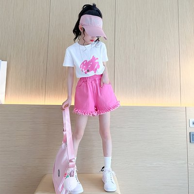 女童夏季套装短袖儿童夏装短裤潮