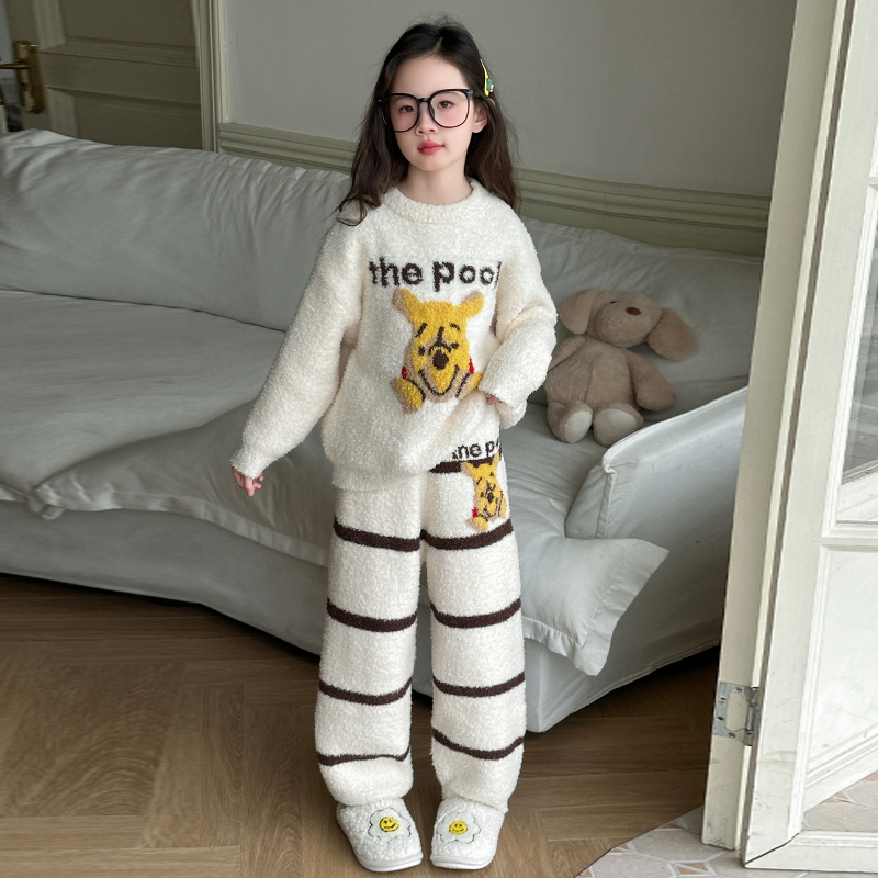 女童睡衣珊瑚绒套装儿童家居服