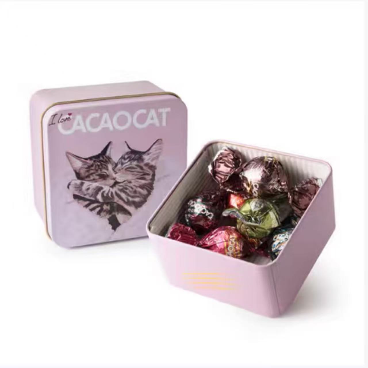 25/12/12 临期 日本 CACAOCAT 可爱猫咪罐 巧克力礼盒 6枚装 铁盒