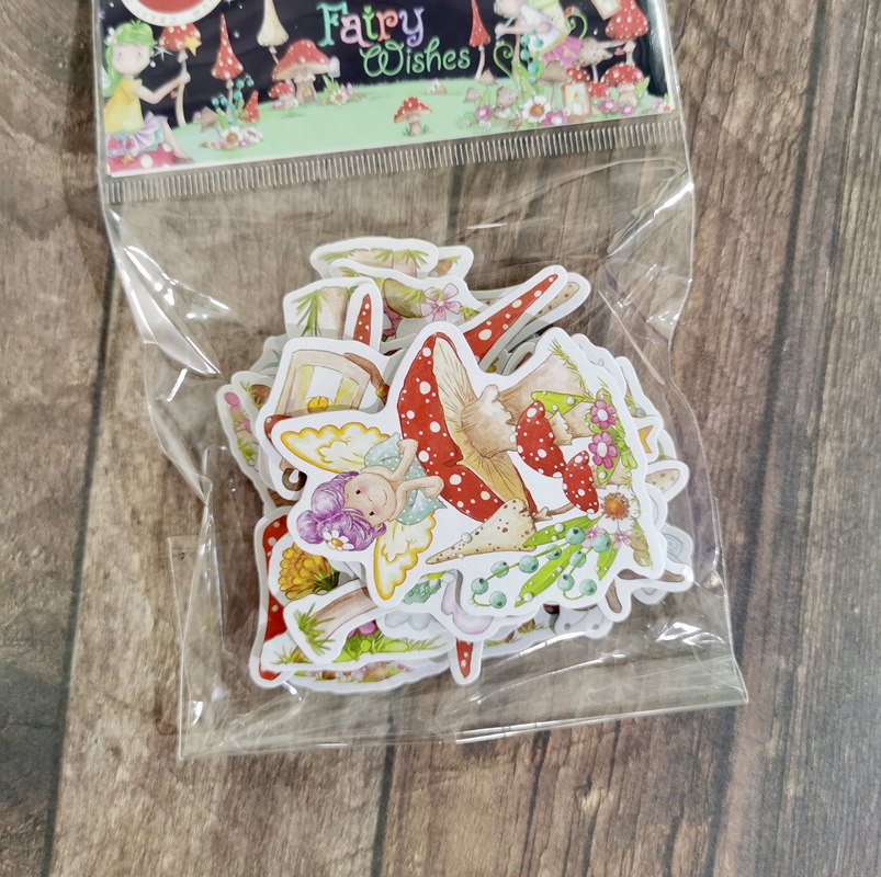 出口大牌预切割硬板卡纸贴纸 手工手账DIY相册装饰带粘性春天精灵