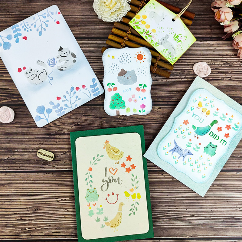 PAPUS 오리지널 마스킹 보드 중공 보드 잉크 머드 채색 템플릿 손 계정 핸드메이드 후지산 꽃 동물 문자