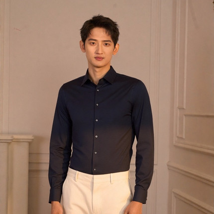 【天然免烫抗皱】Degre Zero零度长袖衬衫男士140s匹马棉尖领衬衣