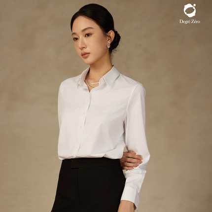 零度【蓄热锁温】高级感衬衫轻奢修身保暖工作服长袖免烫职业衬衣