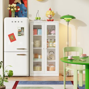 金属餐边柜靠墙一体铁艺储物柜子小户型客厅多功能茶水柜2026新款