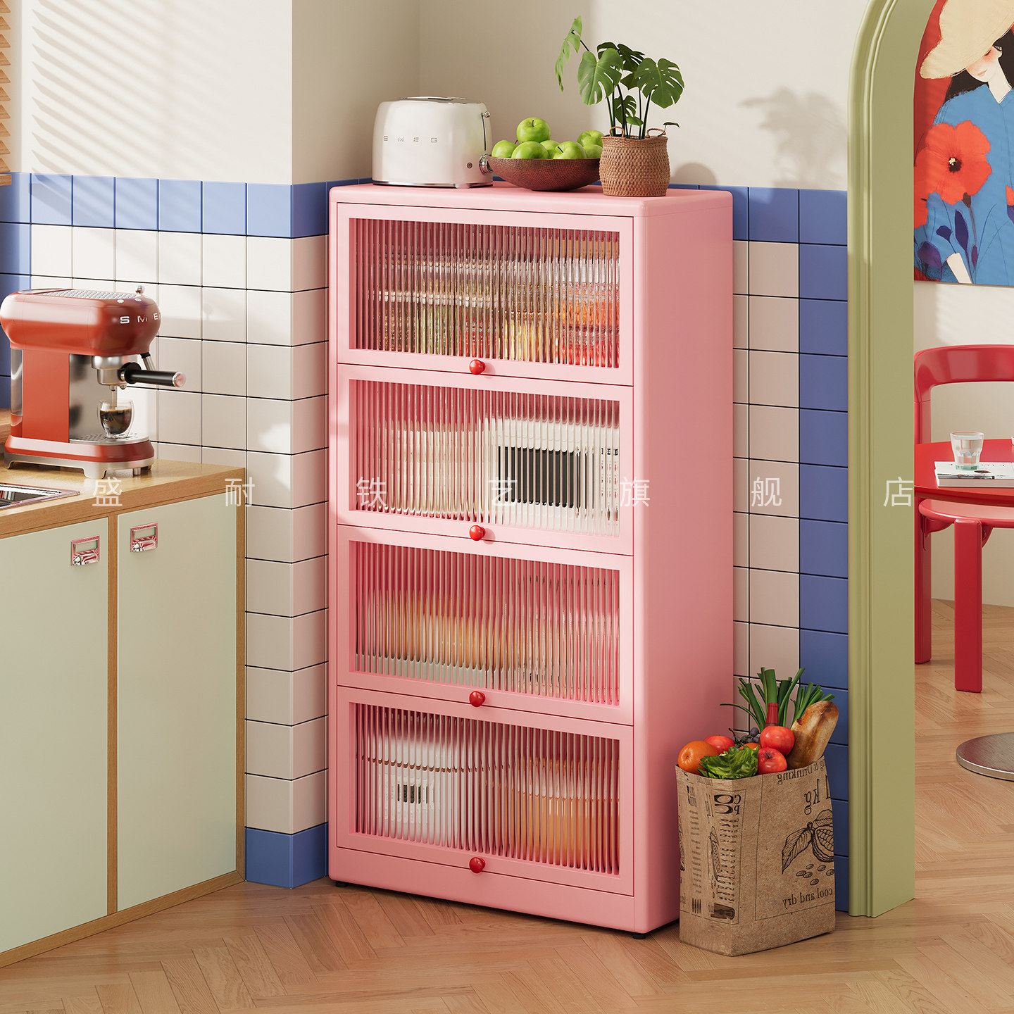 盛耐加厚金属厨房置物架落地多层微波炉收纳架子家用多功能储物架