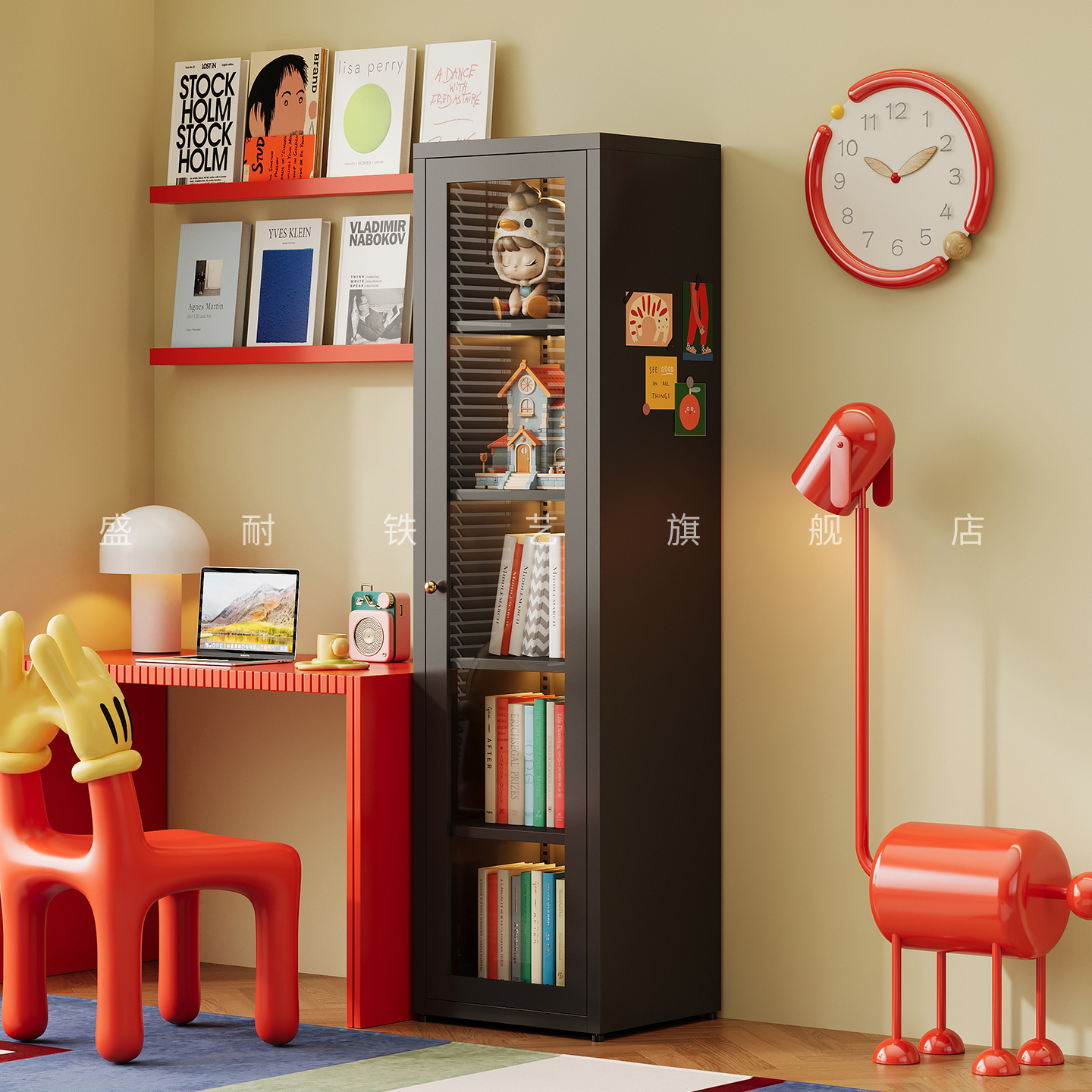 钢制窄柜书柜书架置物柜展示柜