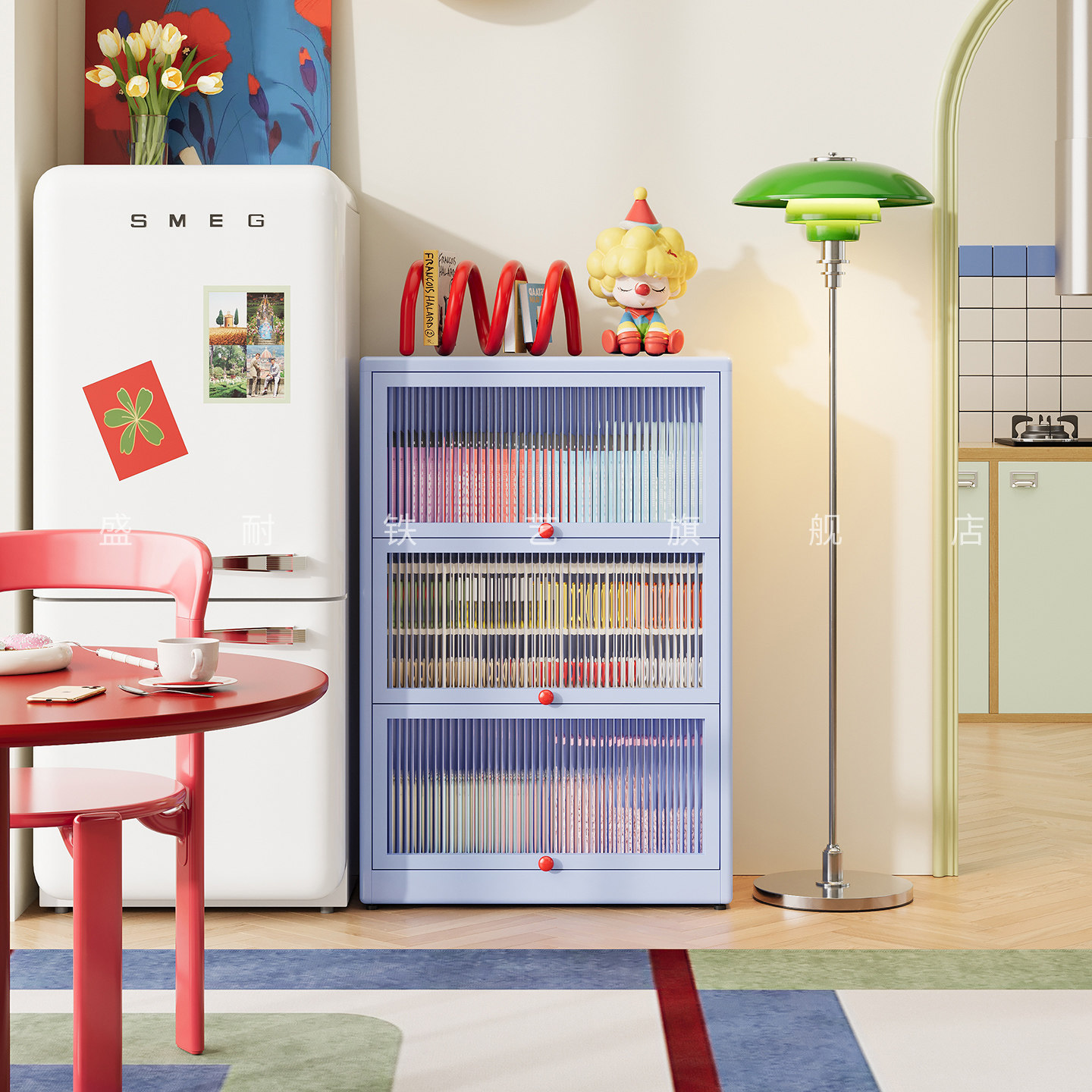 2026新款钢制置物餐边柜家用落地带门可防尘防潮餐厅收纳柜储物柜