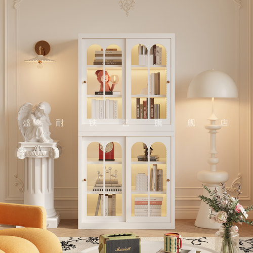 盛耐家用书柜落地组合推拉门