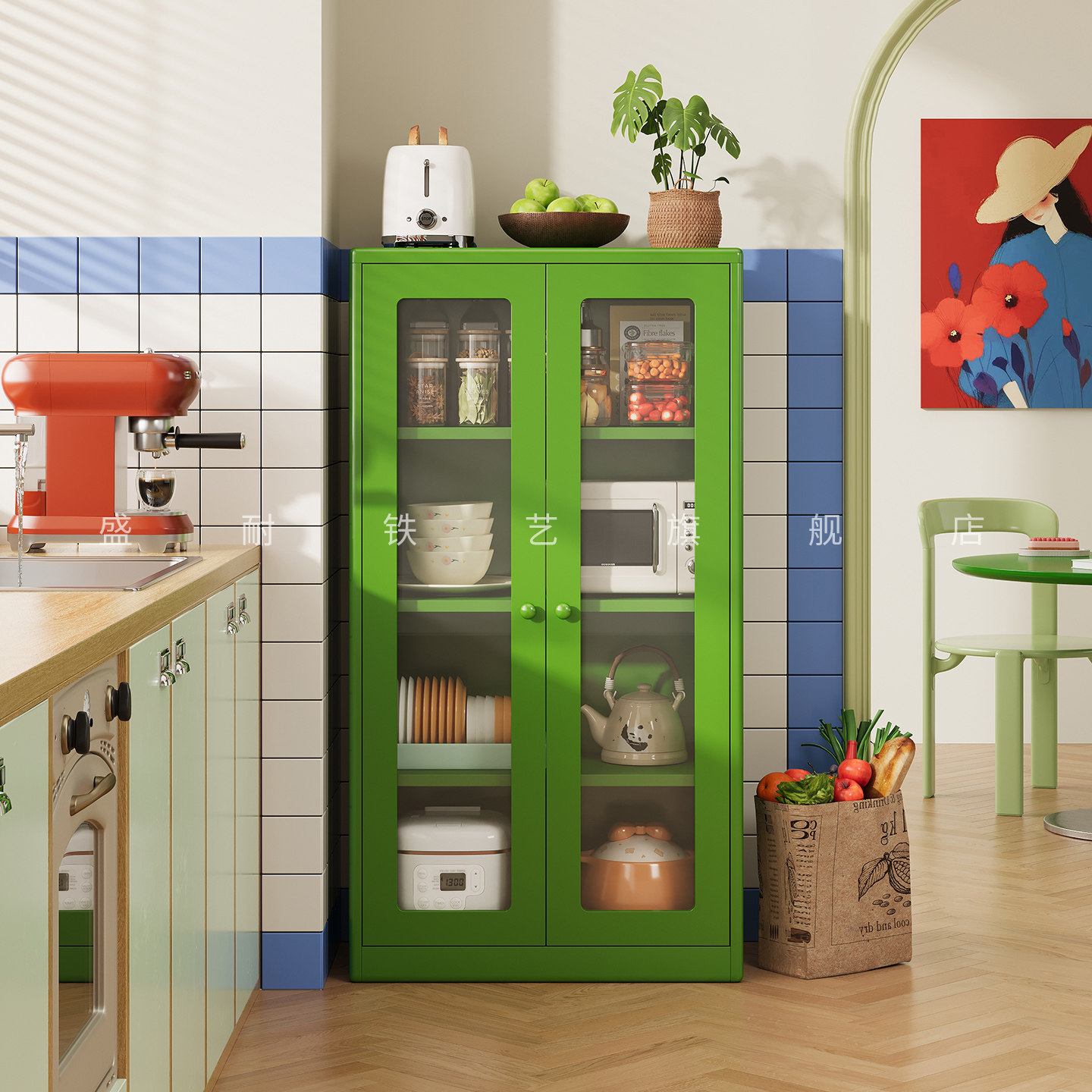 多功能金属餐边柜客厅家用厨房置物柜储物柜小户型家用铁艺置物架,住宅家具,餐边柜,淘宝优惠券,粉丝福利购,淘宝优惠卷