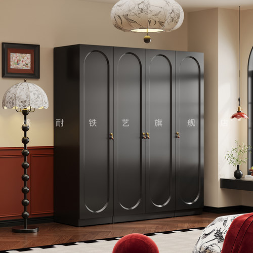 复古风金属衣柜家用卧室储物柜子