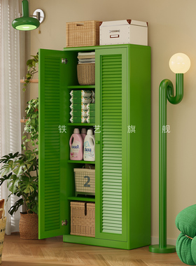 阳台储物柜防水防晒家用多层带门大容量收纳柜一体靠墙落地铁皮柜