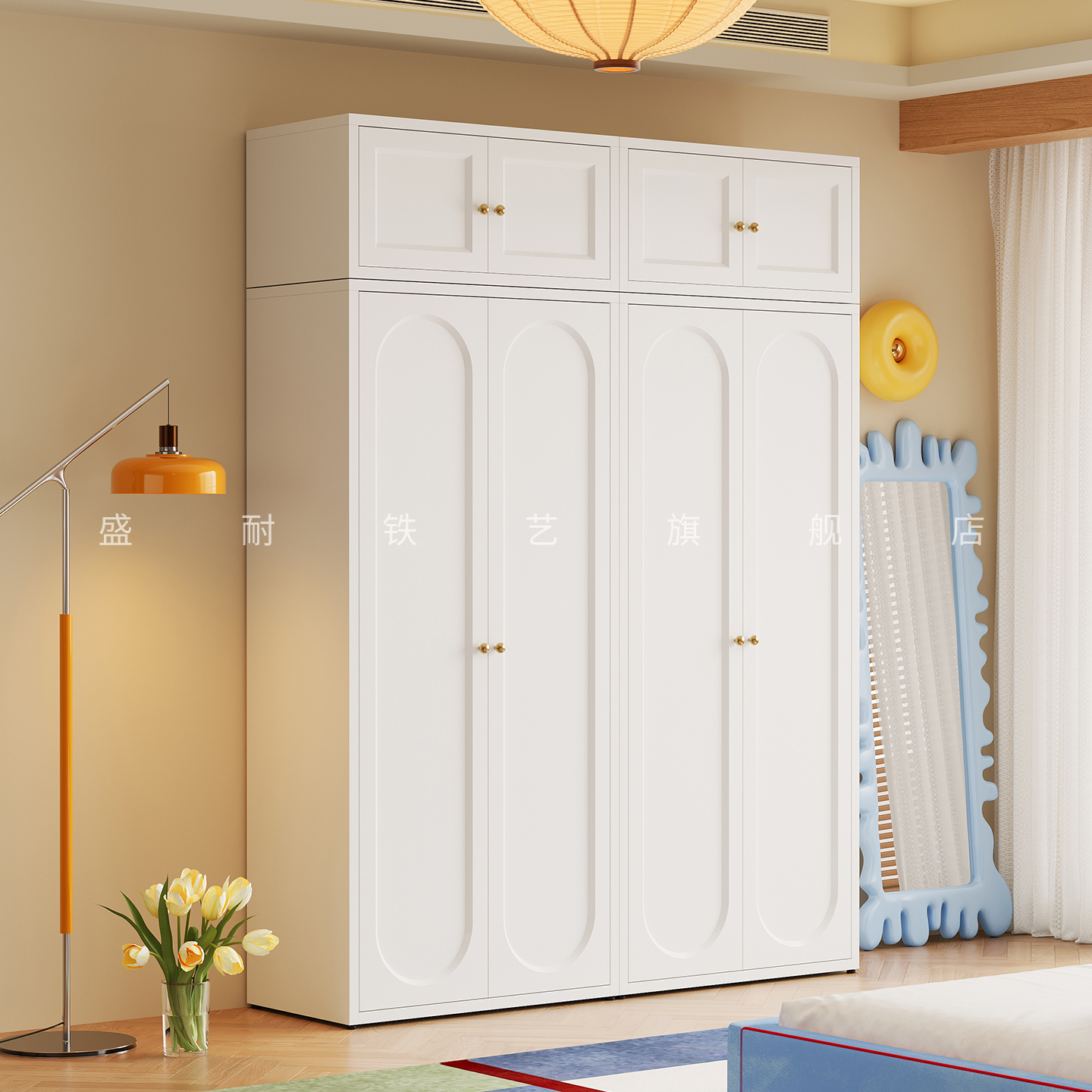 包豪斯钢制衣柜卧室家用落地组合