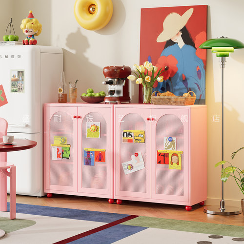 金属餐边柜中古风客厅靠墙一体柜