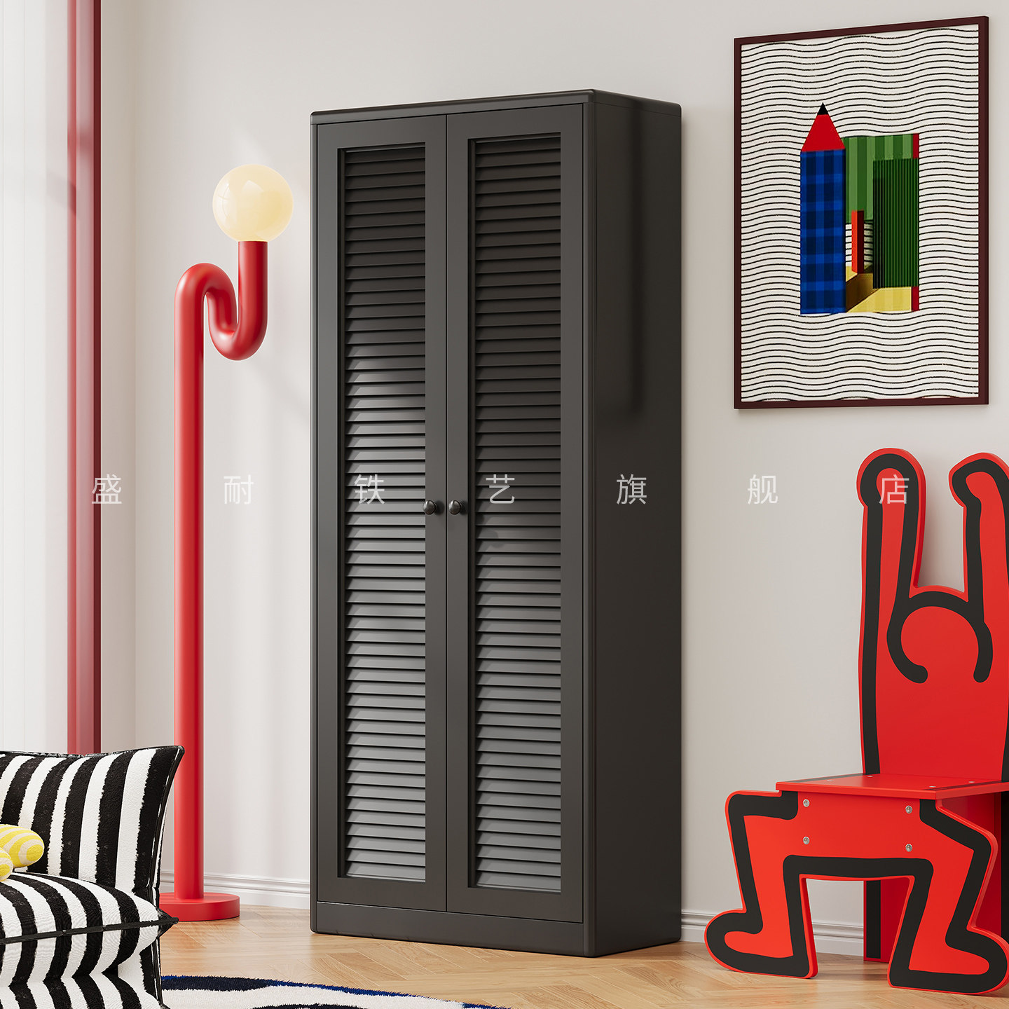 金属书柜2025年新款复古风落地书架展示柜家用客厅青年收纳置物柜