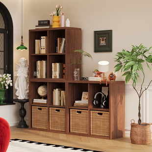 中古风卡莱克钢制书架格子柜自由组合模块小户型客厅收纳置物书柜