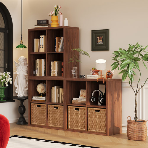 盛耐中古风卡莱克钢制书架格子柜