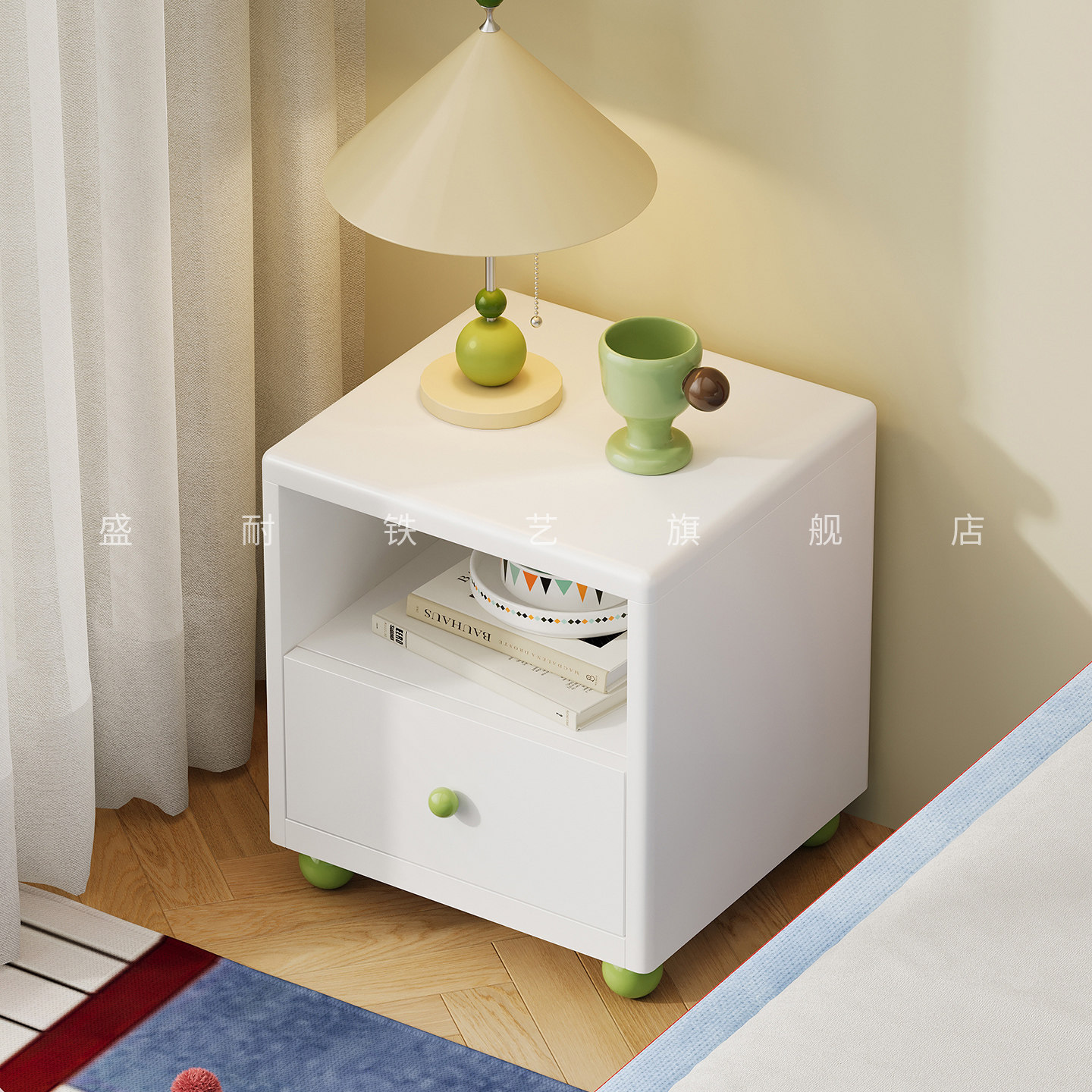 铁皮儿童金属床头柜家用卧室小型床边柜小户型铁艺斗柜储物置物柜,住宅家具,床头柜,淘宝优惠券,粉丝福利购,淘宝优惠卷