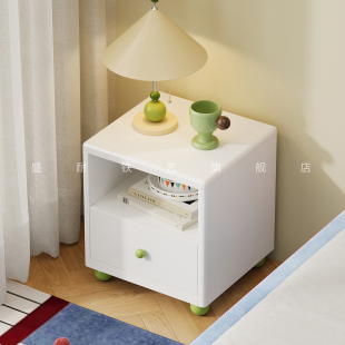 铁皮儿童金属床头柜家用卧室小型床边柜小户型铁艺斗柜储物置物柜