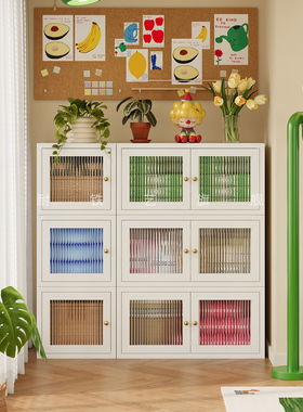 家用阳台收纳柜防水防晒钢制宽80/120cm多层储物柜带门组合铁皮柜